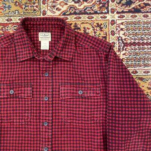 L.L. Bean checkered flannel button up shirt heavyweight
